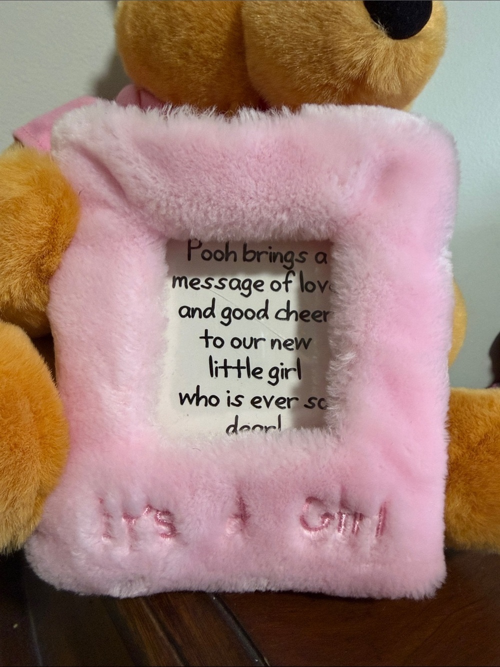 Winnie the Pooh “It's A Girl” Disney Stuffed Plush Toy Picture Photo Frame - Picture 2 of 9